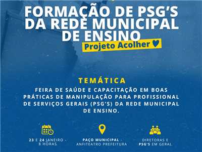 Aten&#231;&#227;o, PSG?s da Rede Municipal de Ensino! 